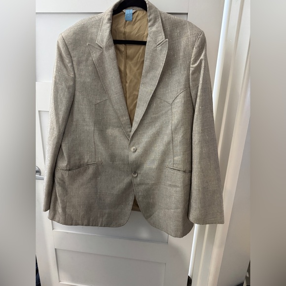 VINTAGE AWARD DESIGN WESTERN APPAREL Elegant Beige Men's Blazer